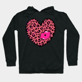 Leopard Heart  Kiss Hoodie